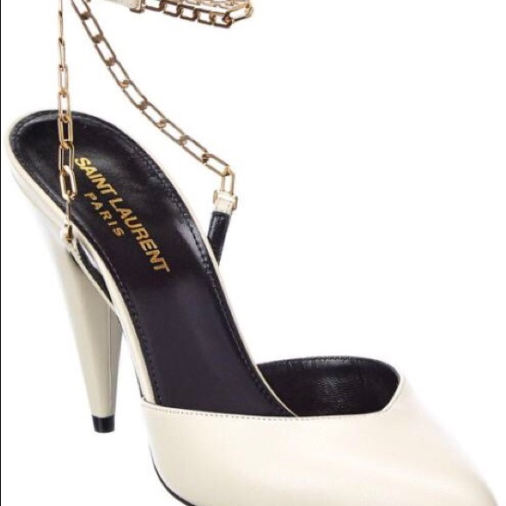 Saint Laurent Belfagor Pearl Venus 95 chain Pump size: 38